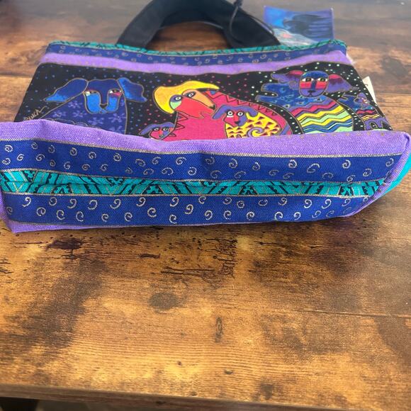 Vintage Laurel Burch Dogs Doggies Canine Family Small Tote Bag Purse NWT LB2073 - Picture 4 of 13